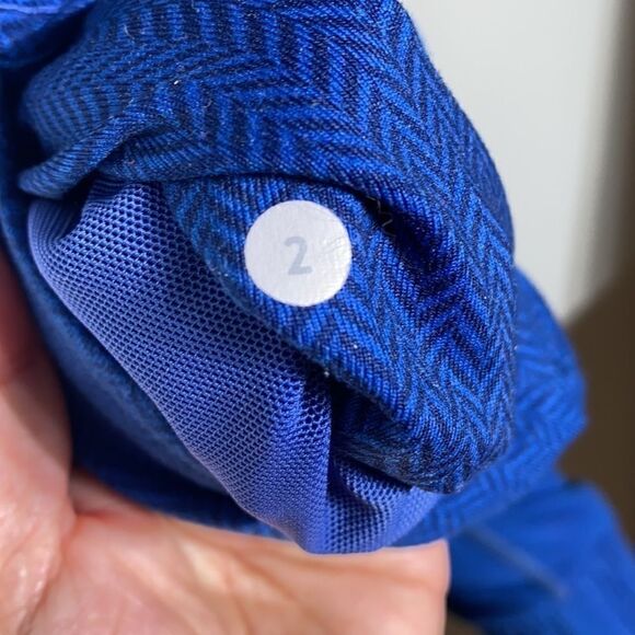 Lululemon Da Bomber Full Zip Up Jacket Blue Herringbone - Picture 13 of 14